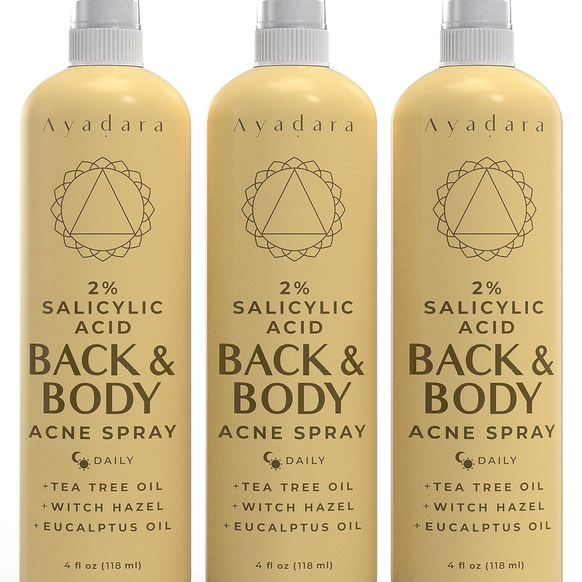 Ayadara Acne Body Spray 4oz 3pack